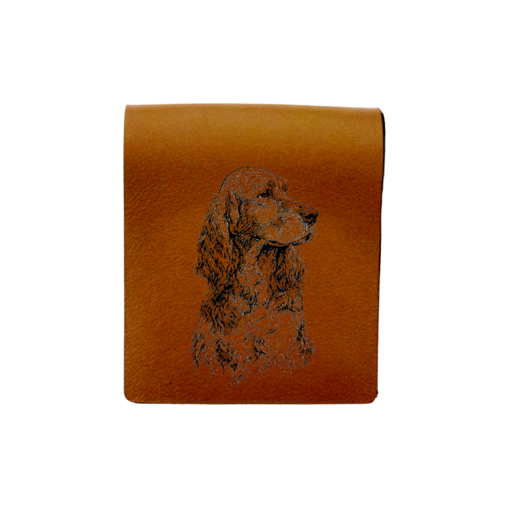 Irish Setter Face Engraved Genuine Leather Magnetic Bookmark