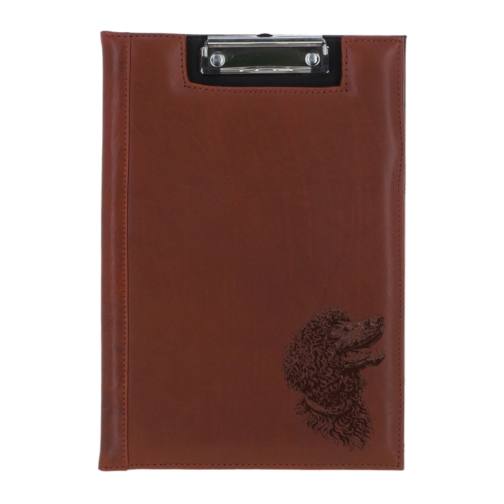 Irish Water Spaniel Face Engraved Leather Clipboard