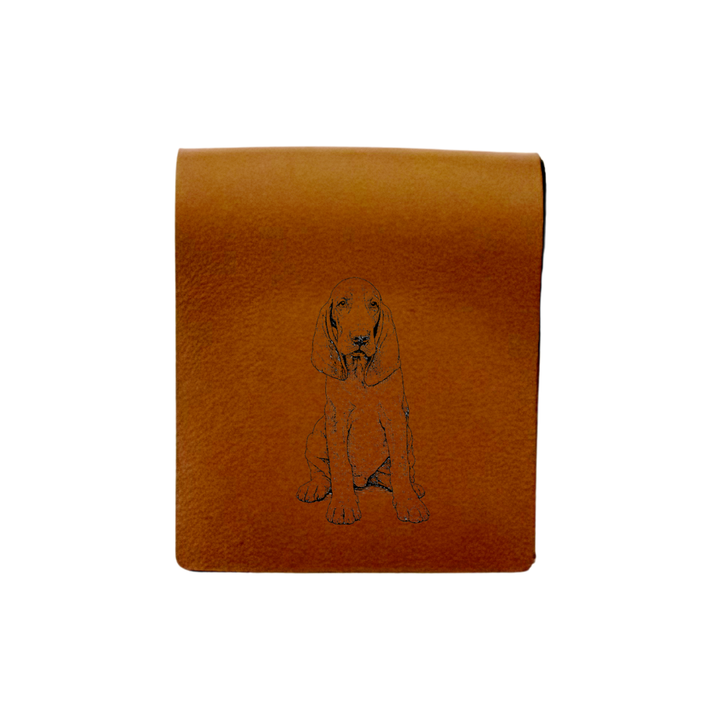 Bracco Italiano Sitting Engraved Genuine Leather Magnetic Bookmark