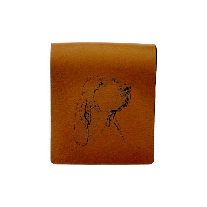 Bracco Italiano Face Engraved Genuine Leather Magnetic Bookmark