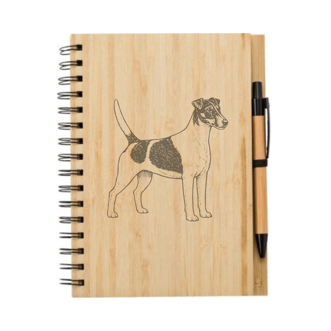 Smooth Fox Terrier Standing D Illustration Engraved Notebook
