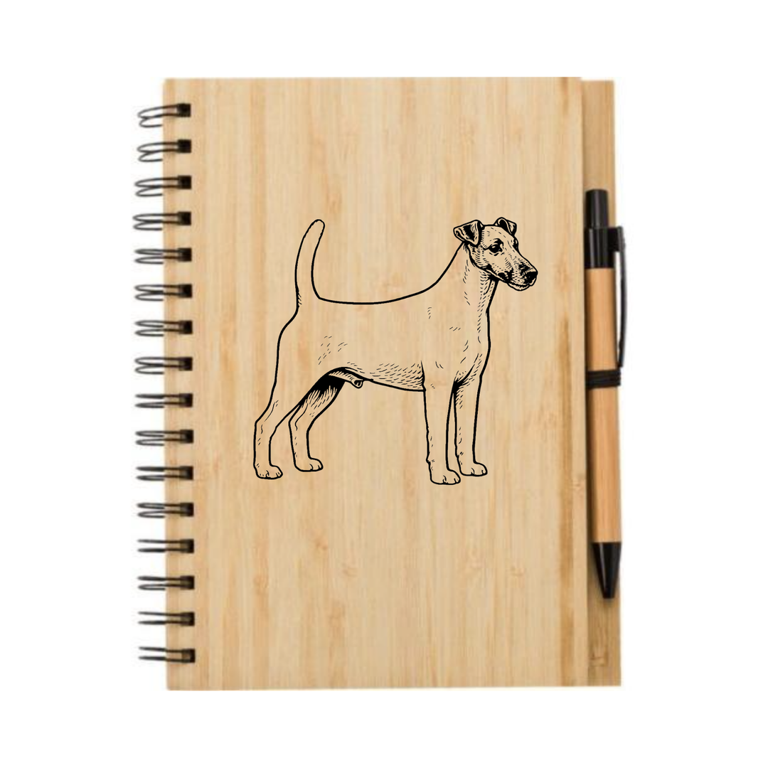 Smooth Fox Terrier Standing L Illustration Engraved Notebook
