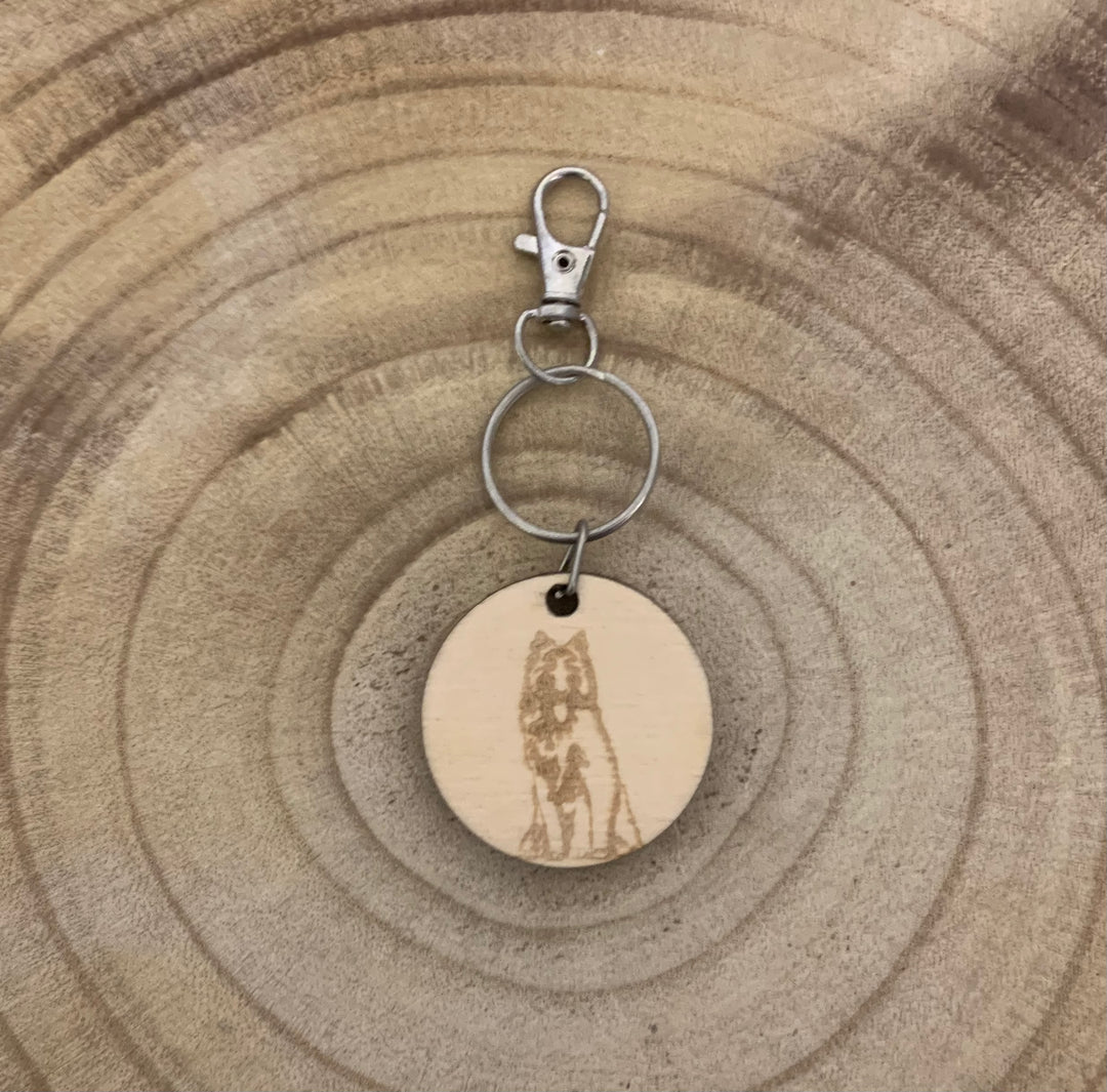 Belgian Shepherd Dog Engraved Wooden Keyring