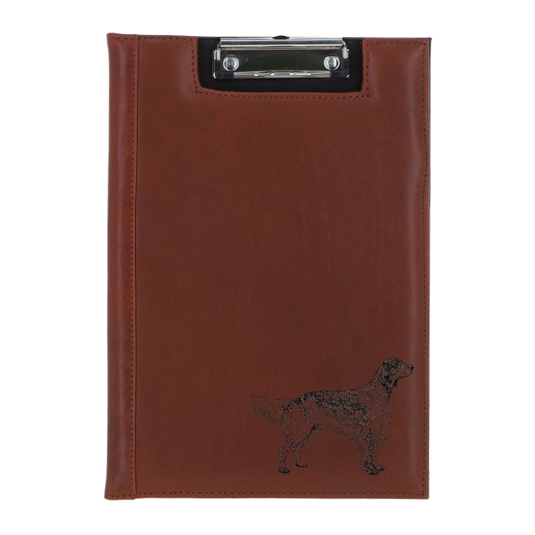 English Setter Standing Engraved Leather Clipboard