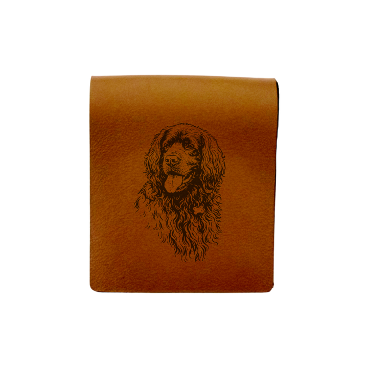 Sussex Spaniel Face Engraved Genuine Leather Magnetic Bookmark