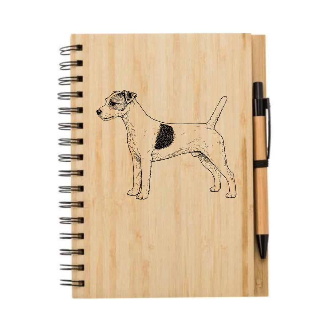 Parson Russell Terrier Standing Illustration Engraved Notebook