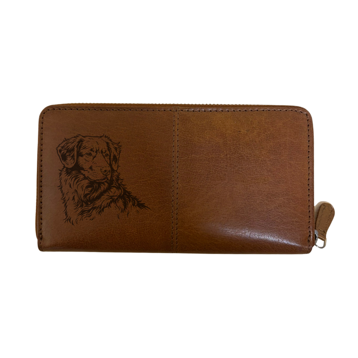 Nova Scotia Duck Tolling Retriever Face Engraved Large Leather Purse