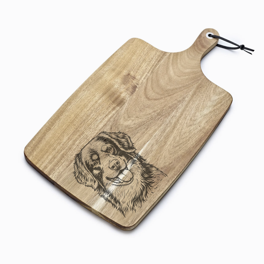Personalised Hovawart Face Engraved Acacia Serving Board