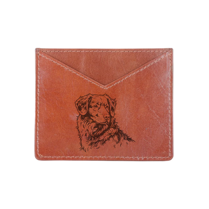 Nova Scotia Duck Tolling Retriever Face Engraved Genuine Leather Cardholder