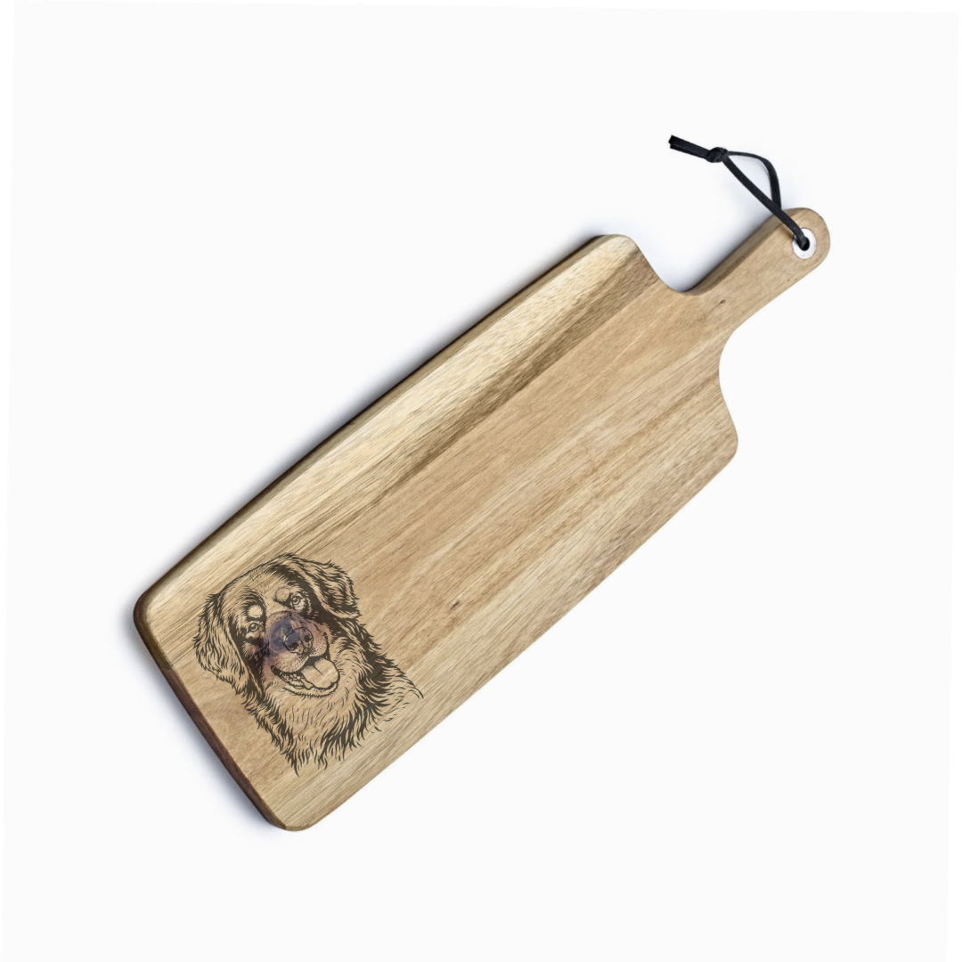 Personalised Hovawart Face Engraved Acacia Serving Board