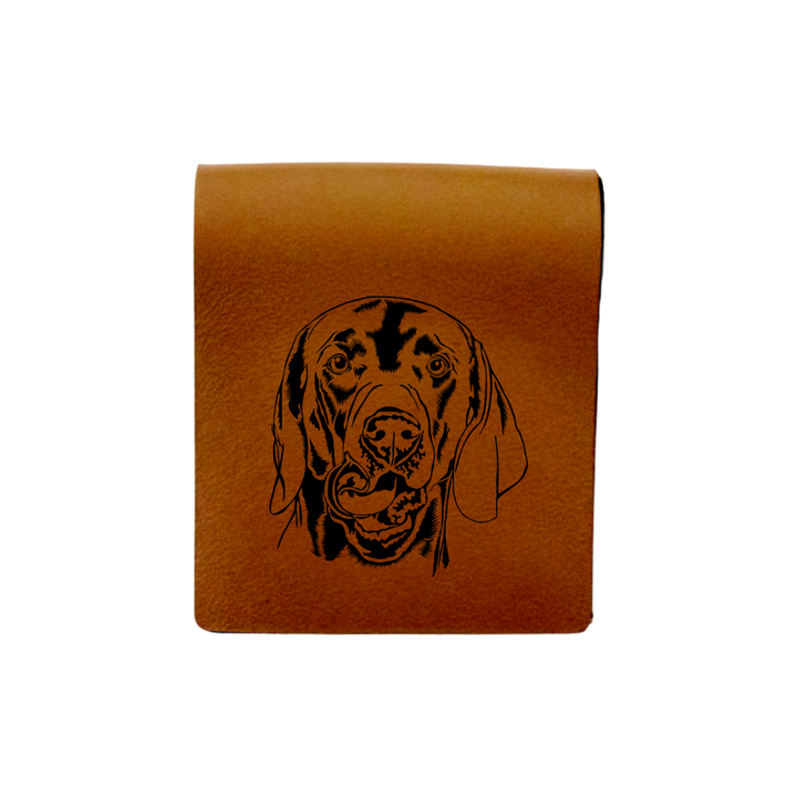 Weimaraner Face Engraved Genuine Leather Magnetic Bookmark