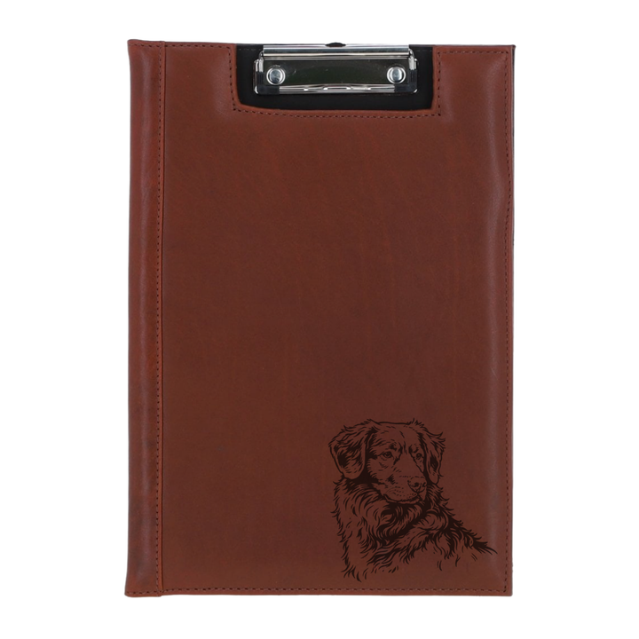 Nova Scotia Duck Tolling Retriever Face Engraved Leather Clipboard