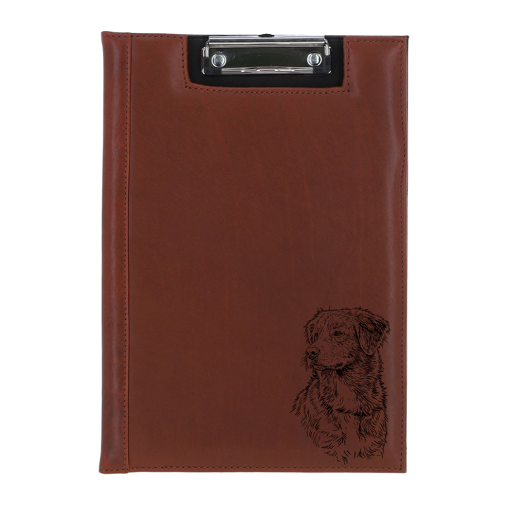 Nova Scotia Duck Tolling Retriever Face & Chest Engraved Leather Clipboard