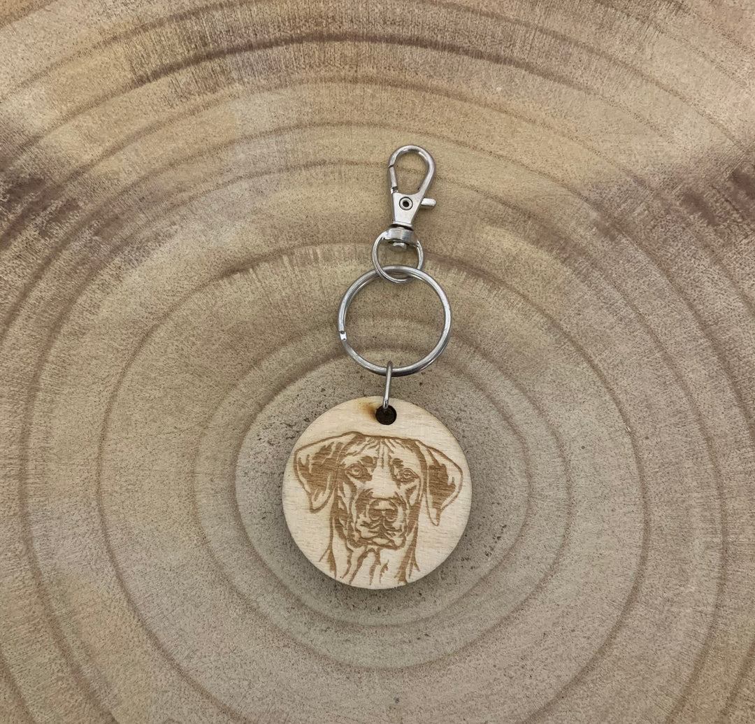 Rhodesian Ridgeback Dog Engraved Wooden Keyring