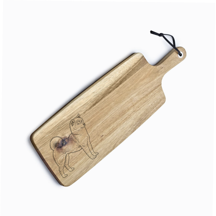 Personalised Japanese Shiba-Inu Standing Engraved Acacia Serving Board