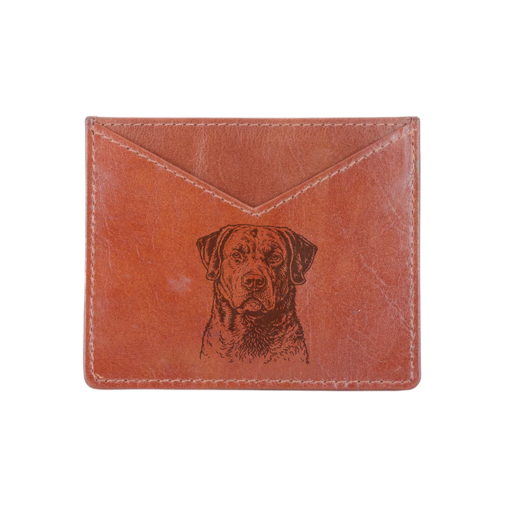 Chesapeake Bay Retriever Face Engraved Genuine Leather Cardholder