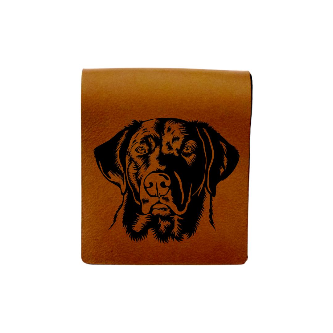Labrador D Face Engraved Genuine Leather Magnetic Bookmark