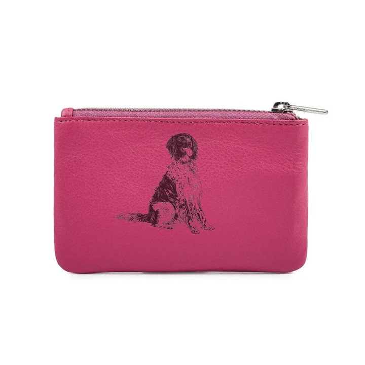 Munsterlander Engraved Genuine Leather Coin Purse (Multiple Colour Options)