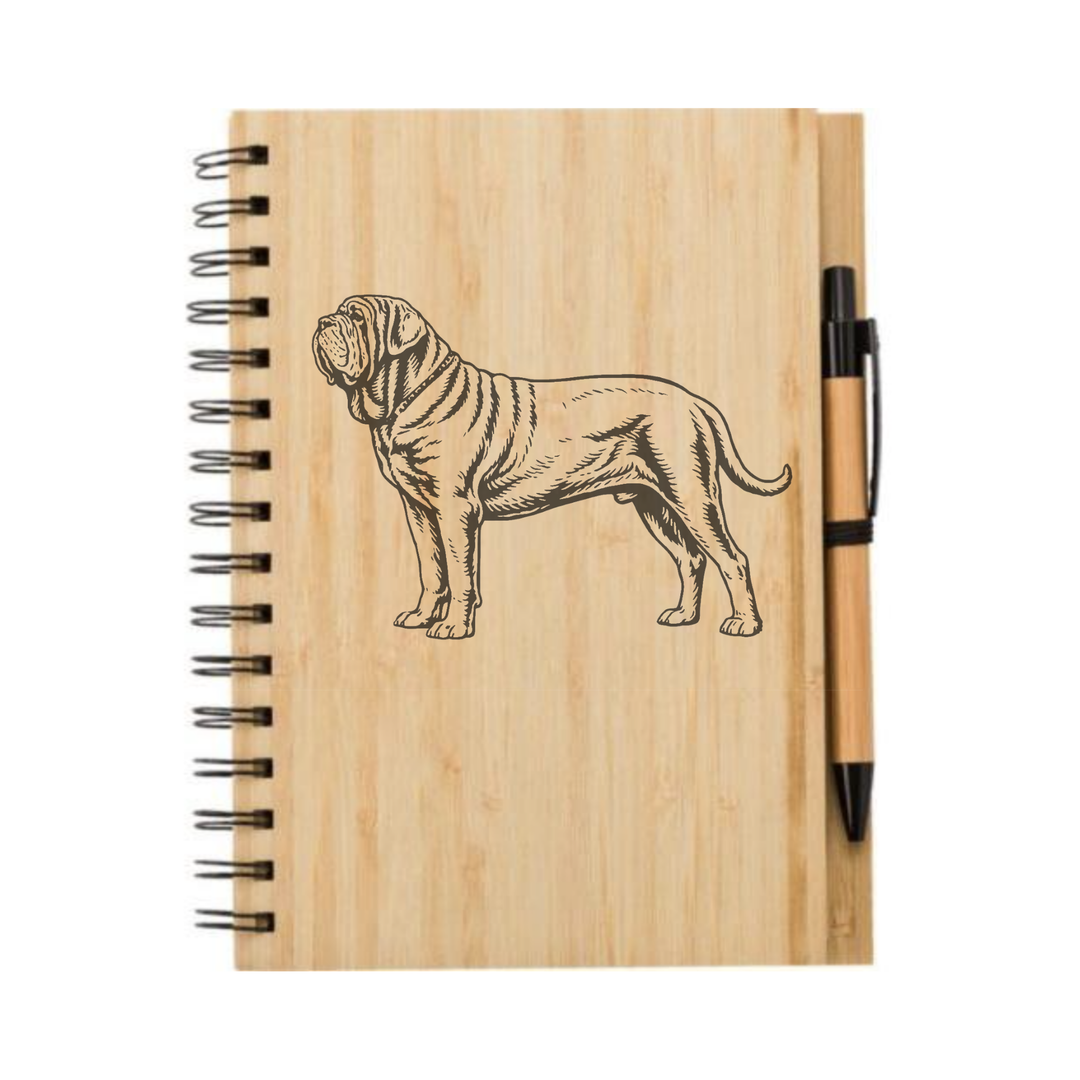 Neapolitan Mastiff Standing Illustration Engraved Notebook