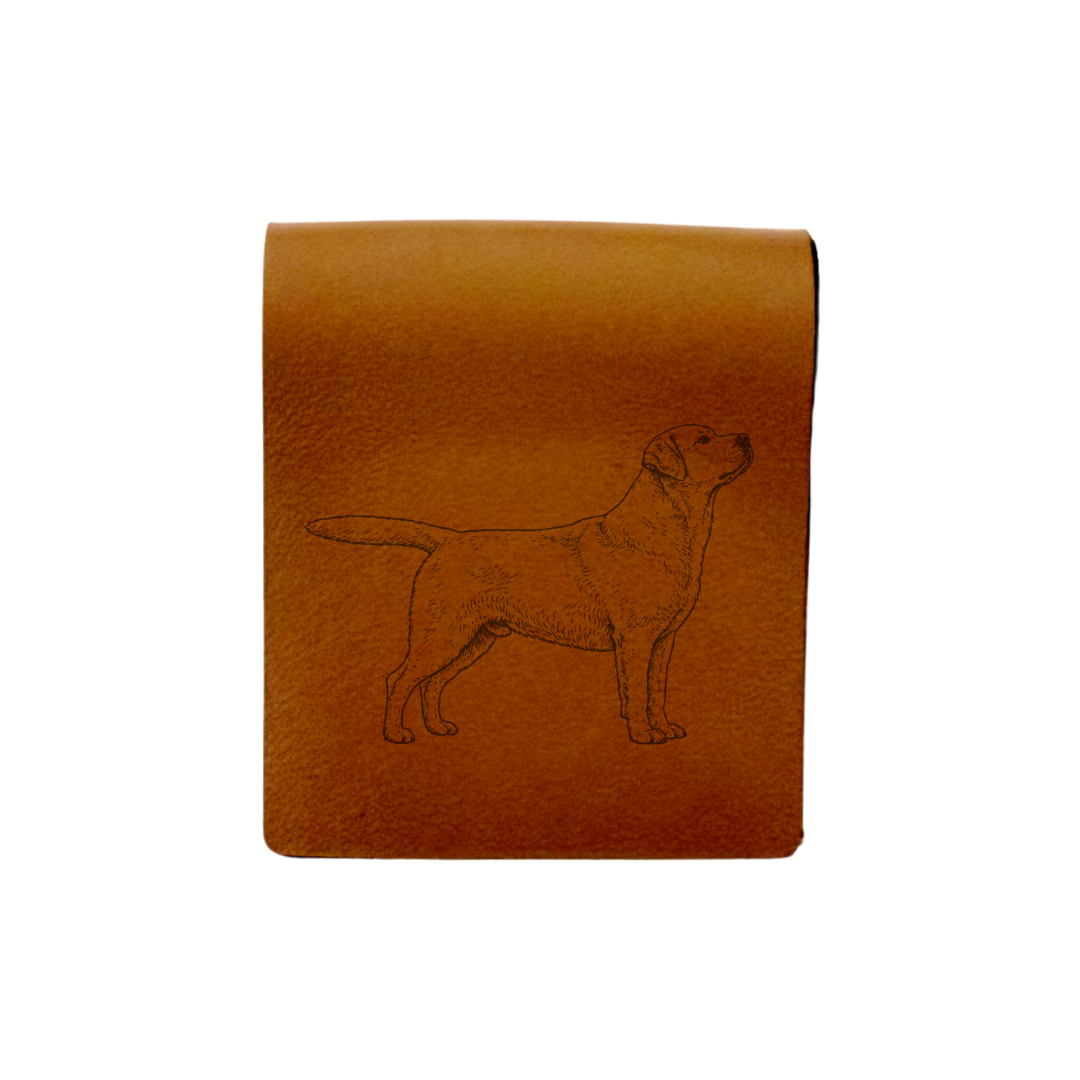 Labrador Standing Engraved Genuine Leather Magnetic Bookmark