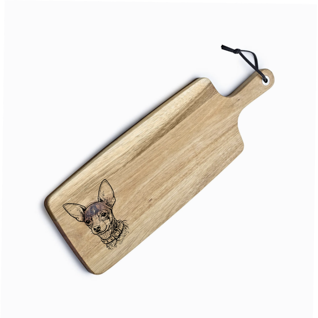 Personalised  Smooth Russian Toy Engraved Acacia Serving Board