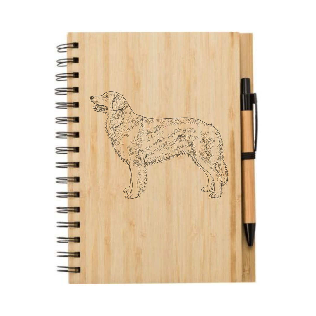 Hovawart Standing Illustration Engraved Notebook