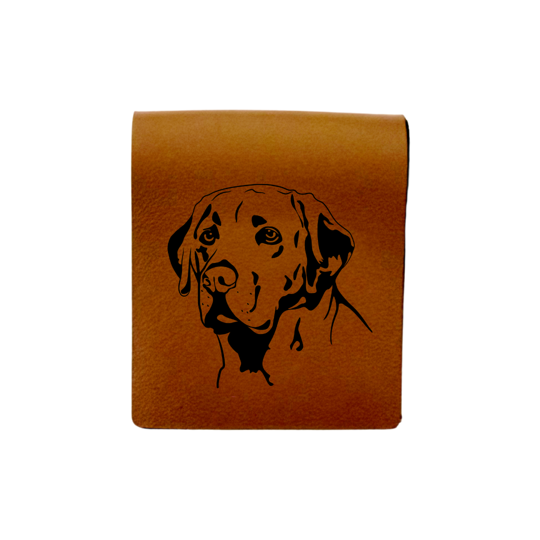 Labrador L Face Engraved Genuine Leather Magnetic Bookmark