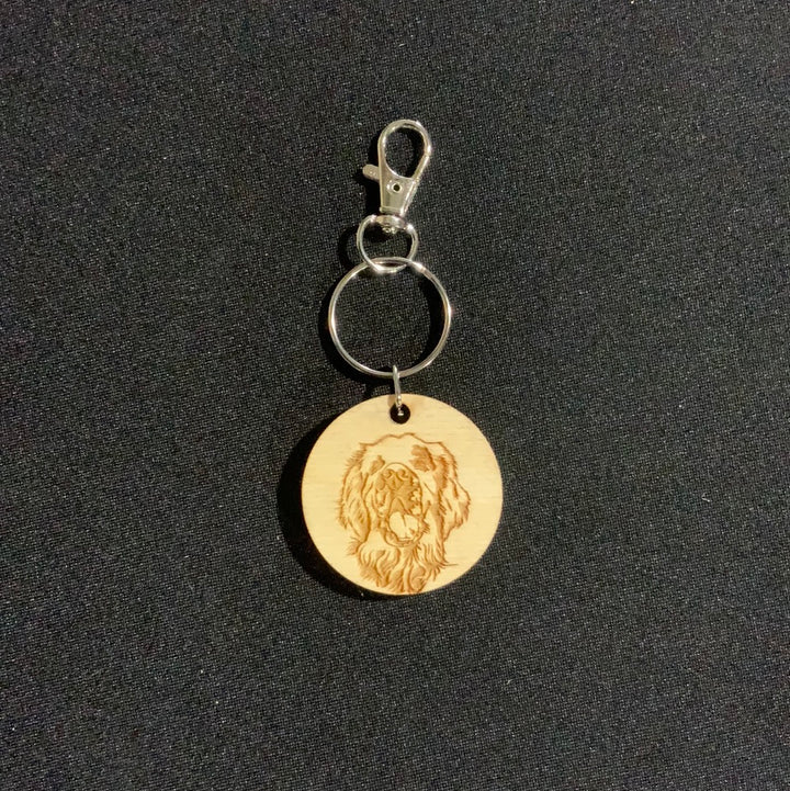 Clumber Spaniel Dog Engraved Wooden Keyring