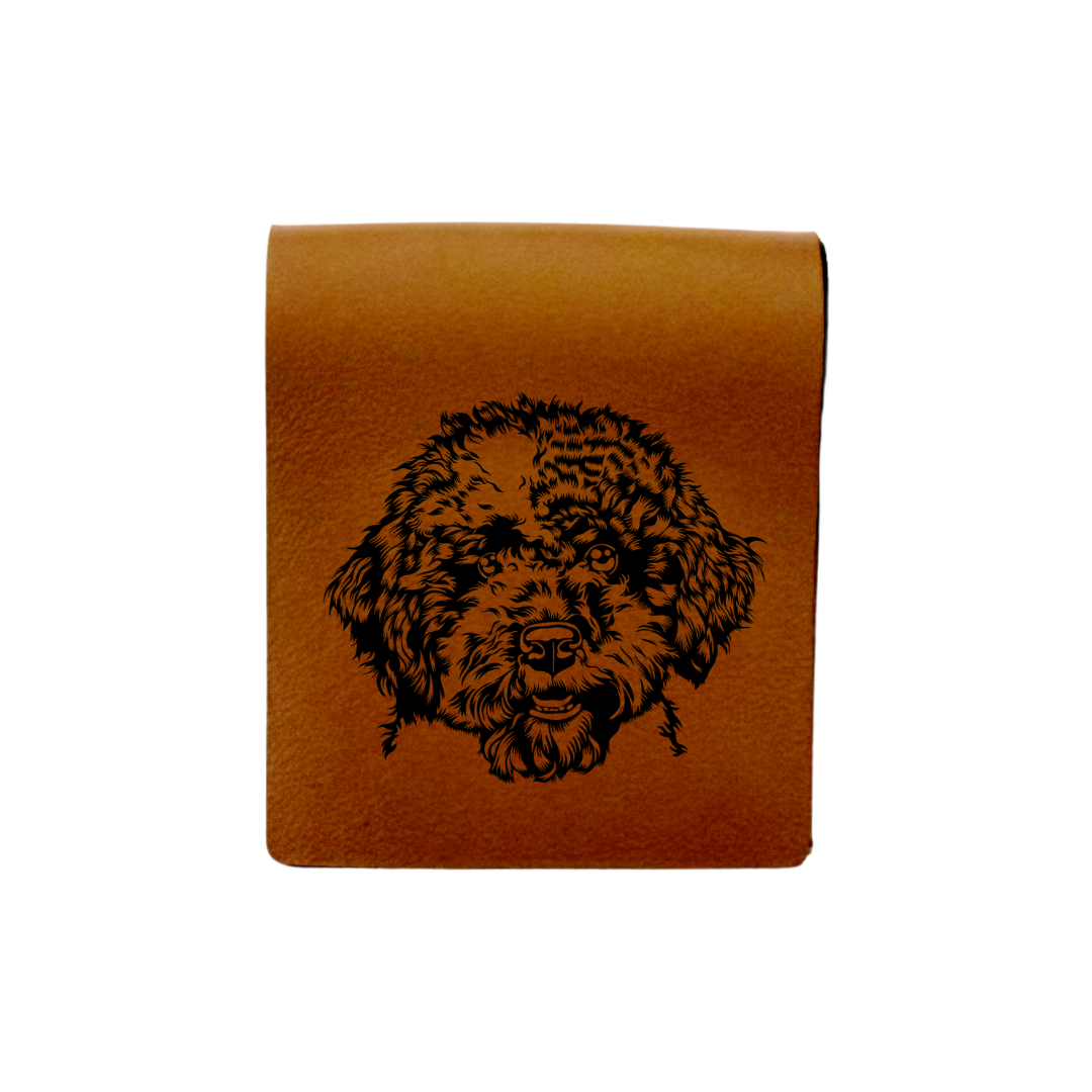 Lagotto Romagnolo Face Engraved Genuine Leather Magnetic Bookmark