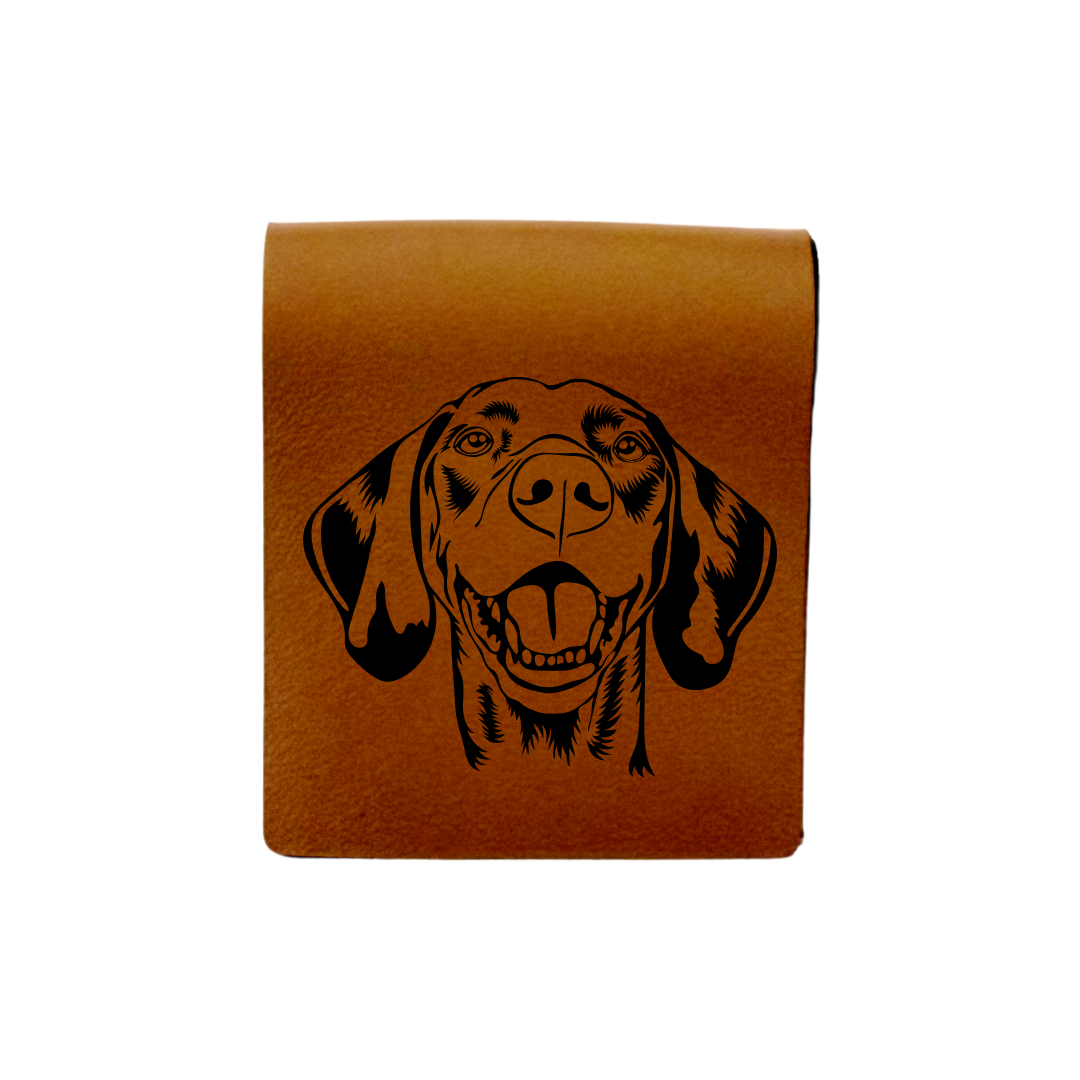 Vizsla Face Engraved Genuine Leather Magnetic Bookmark