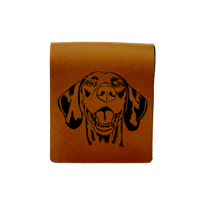 Vizsla Face Engraved Genuine Leather Magnetic Bookmark