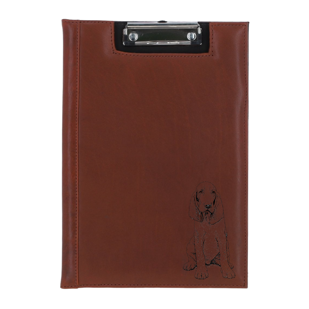 Bracco Italiano Sitting Engraved Leather Clipboard