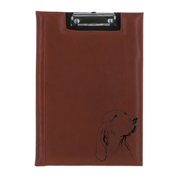 Bracco Italiano Face Engraved Leather Clipboard
