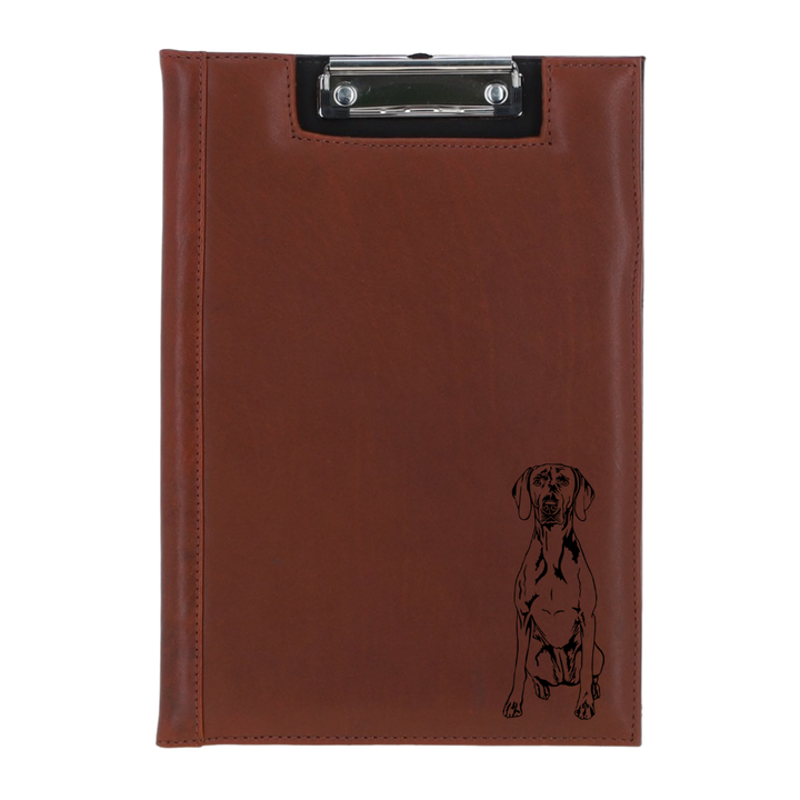Weimaraner Sitting Engraved Leather Clipboard