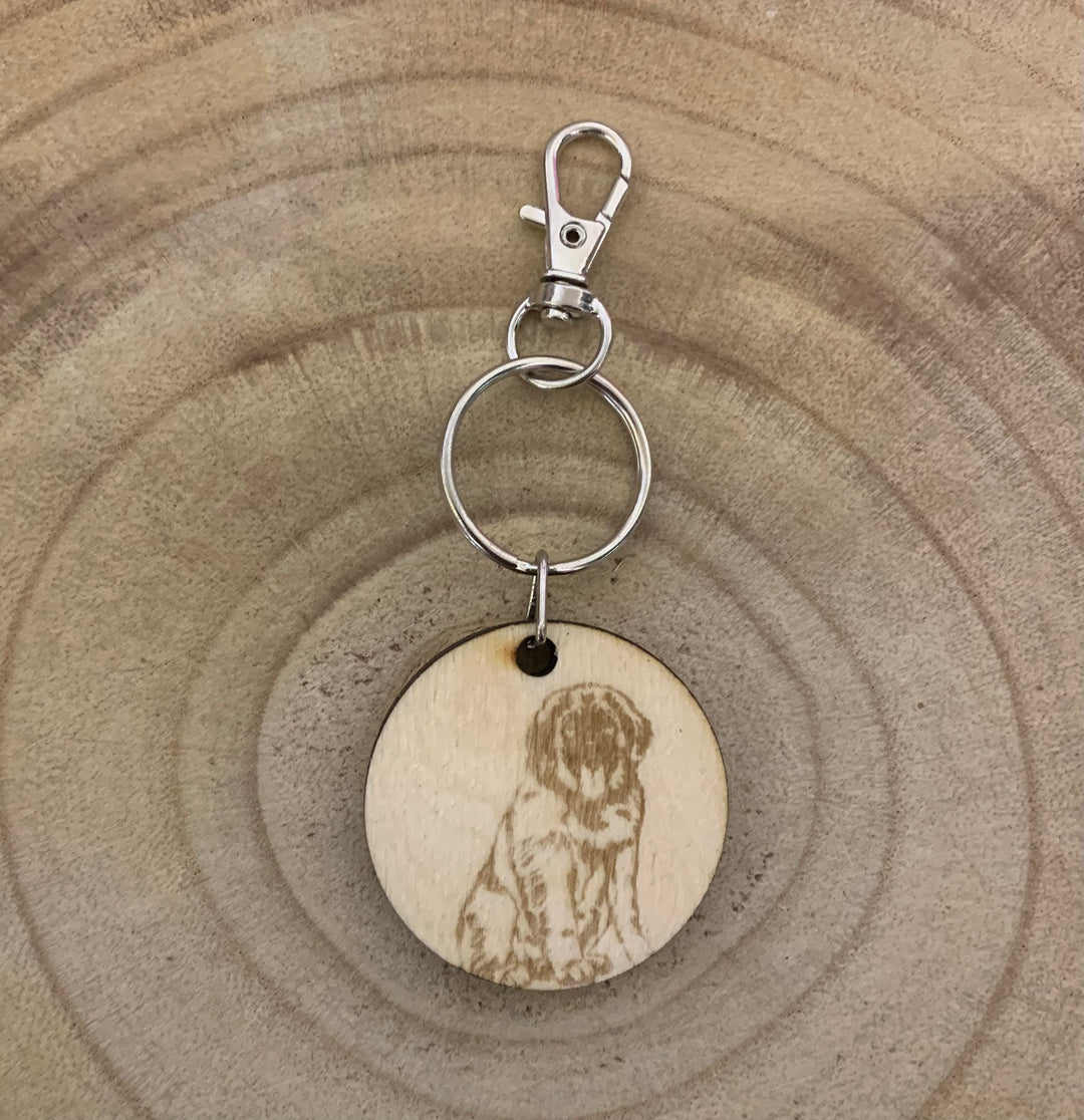 Leonberger Dog Engraved Wooden Keyring