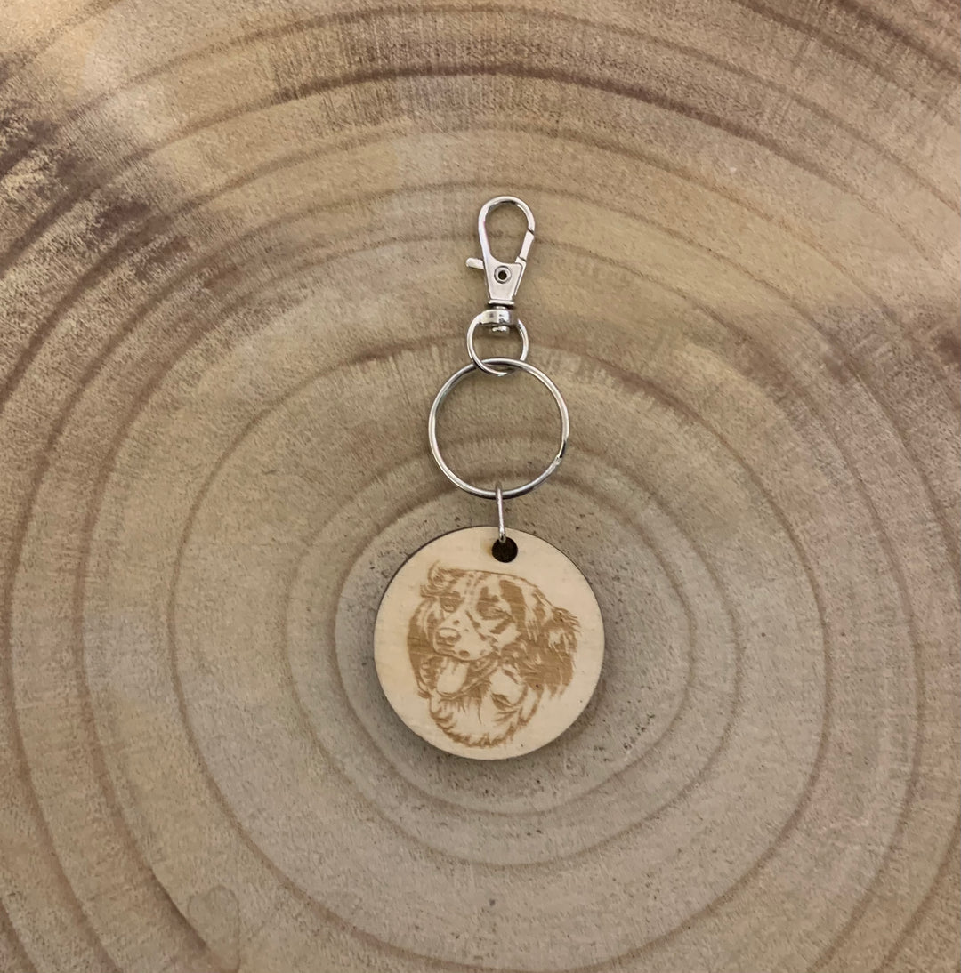 Kooikerhondje Dog Engraved Wooden Keyring