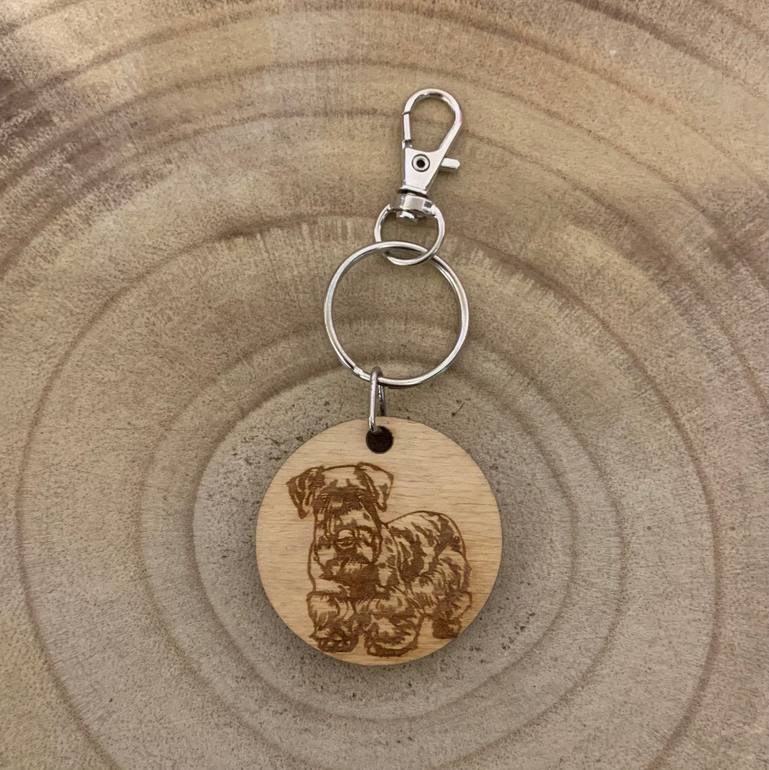 Cesky Terrier Dog Engraved Wooden Keyring