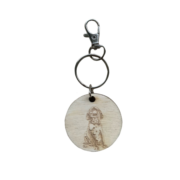 Vizsla Dog Engraved Wooden Keyring