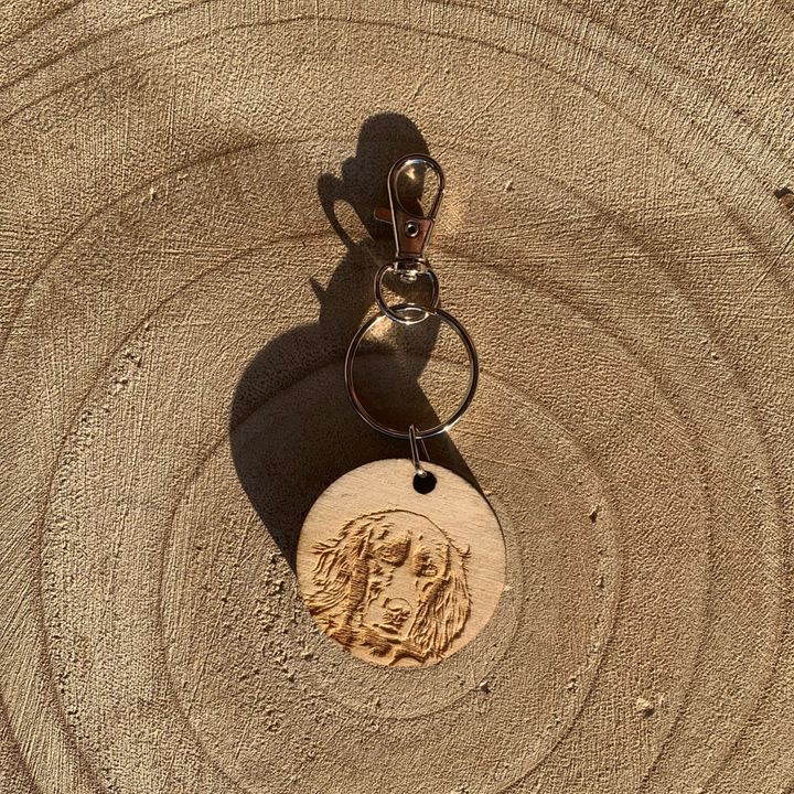 Irish Setter Face Dog Engraved Wooden Keyring