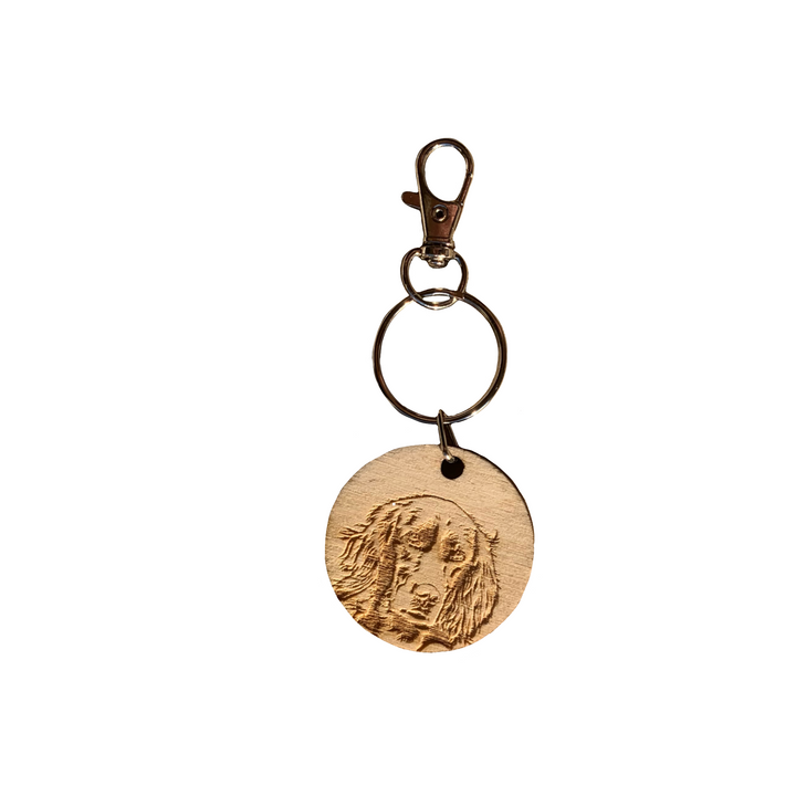 Irish Setter Face Dog Engraved Wooden Keyring