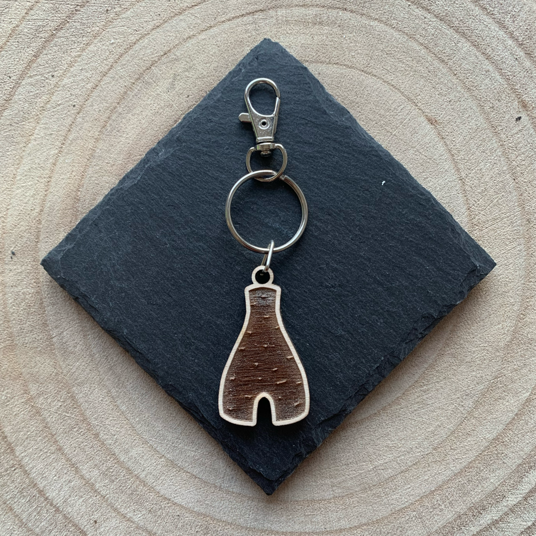 Potbank Engraved Wooden Keyring