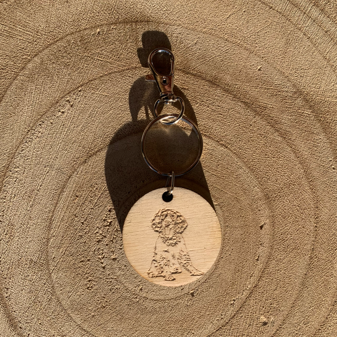 Welsh Springer Spaniel Body Dog Engraved Wooden Keyring