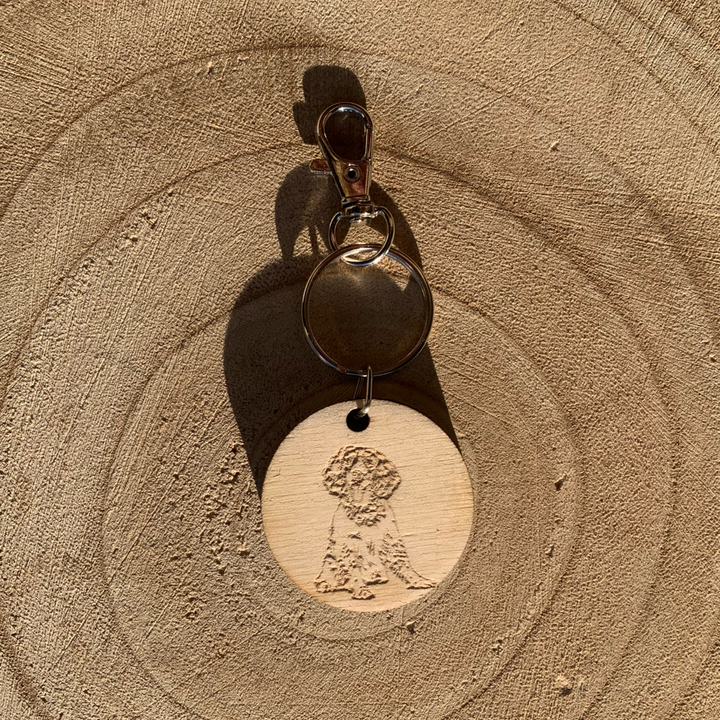 Welsh Springer Spaniel Body Dog Engraved Wooden Keyring