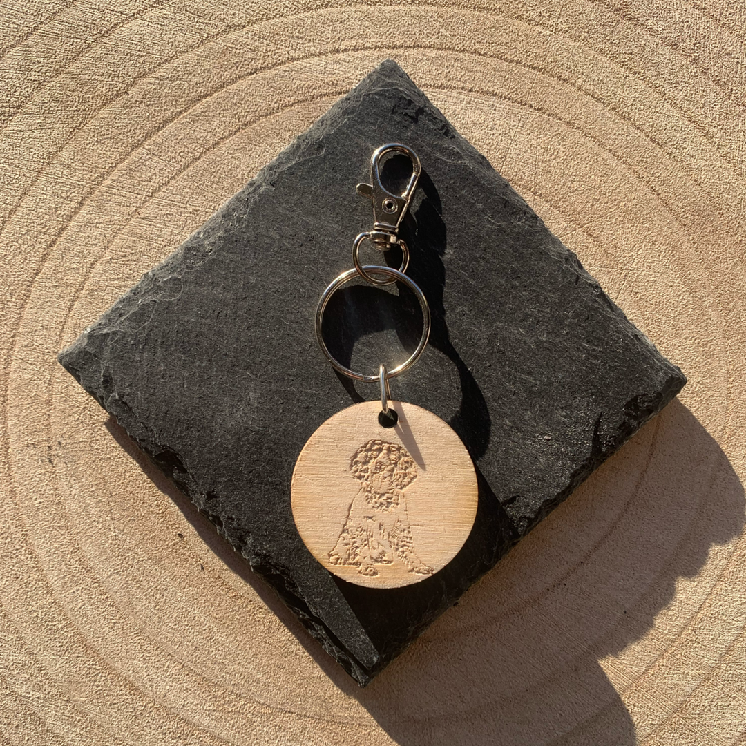 Welsh Springer Spaniel Body Dog Engraved Wooden Keyring