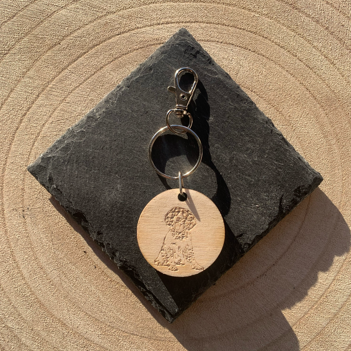 Welsh Springer Spaniel Body Dog Engraved Wooden Keyring