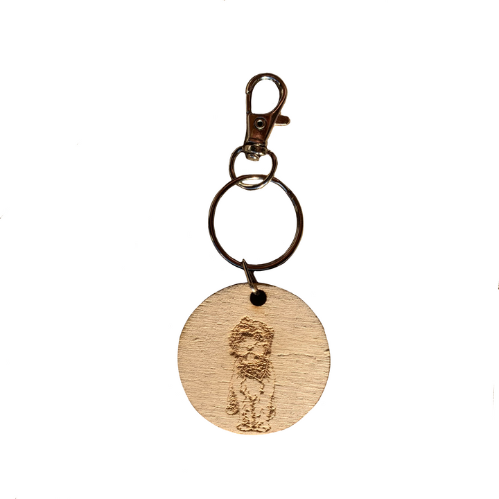 Golden Doodle Retriever Poodle Cross Face Dog Engraved Wooden Keyring