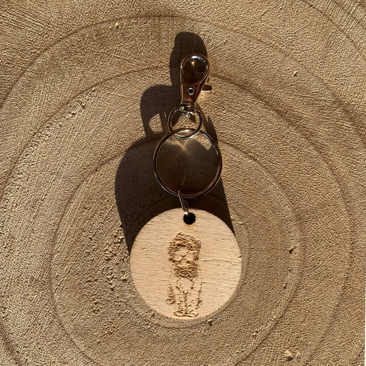 Golden Doodle Retriever Poodle Cross Face Dog Engraved Wooden Keyring
