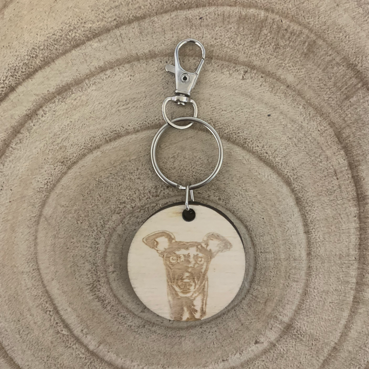 Italian Greyhound Dog Engraved Wooden Keyring