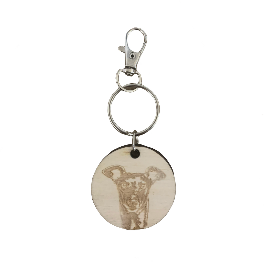 Italian Greyhound Dog Engraved Wooden Keyring