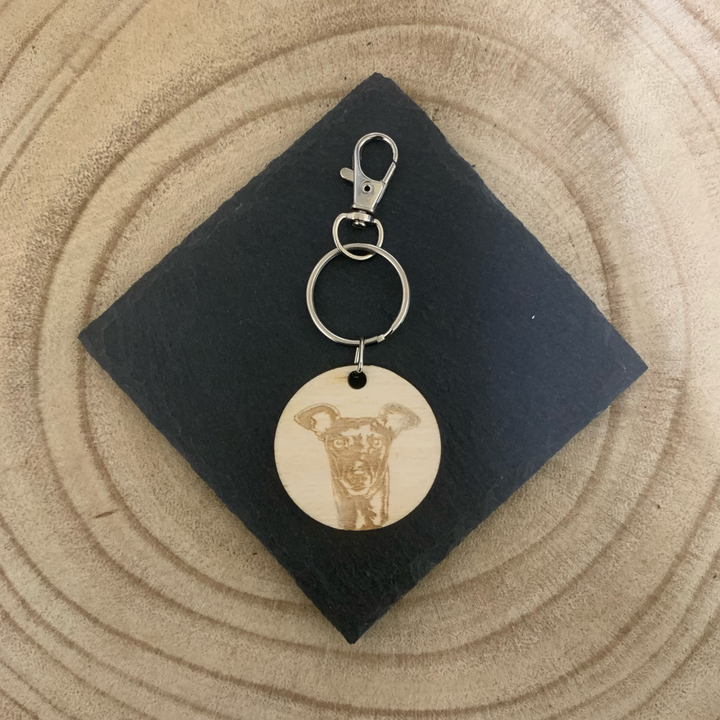 Italian Greyhound Dog Engraved Wooden Keyring